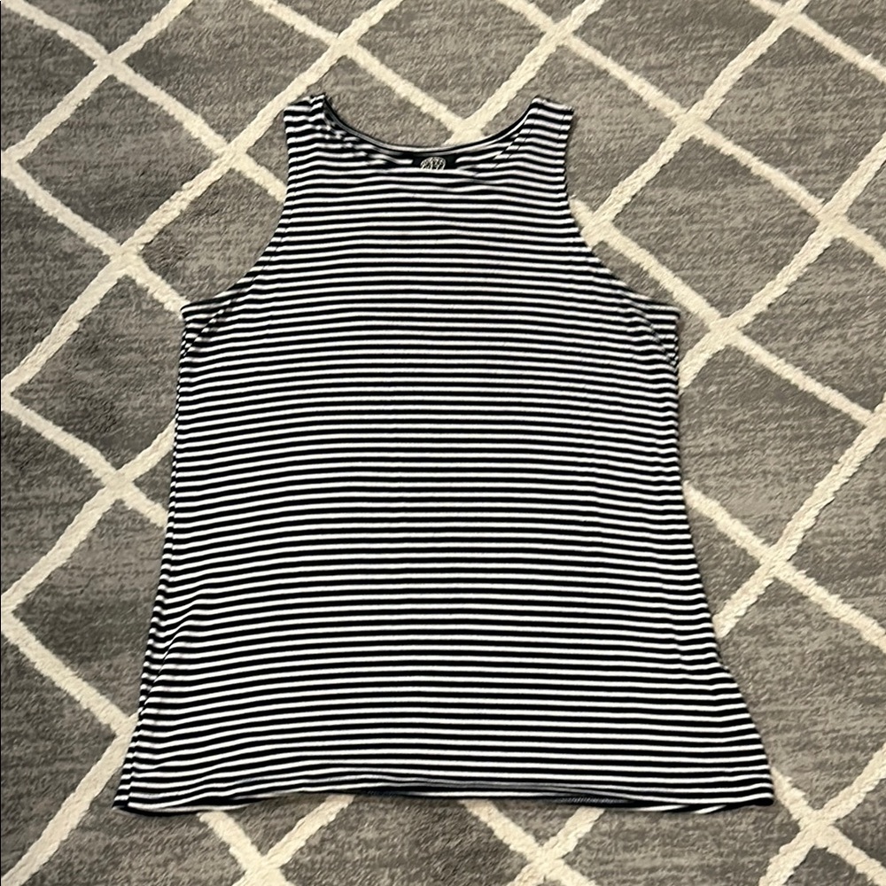 Bobeau Navy and White Striped Tank Top